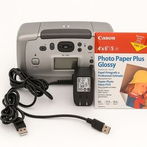 HP Photosmart 245 Compact Digital Photo Printer – Silver & Gray, 16 MB Memory